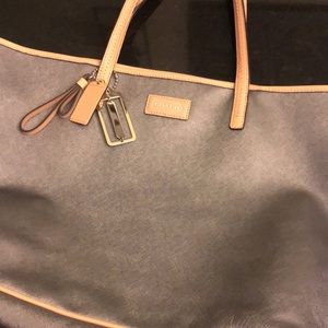COACH Silver & Tan Tote